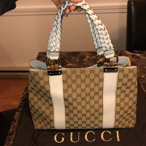 Gucci Monogram Bamboo Bar Tote